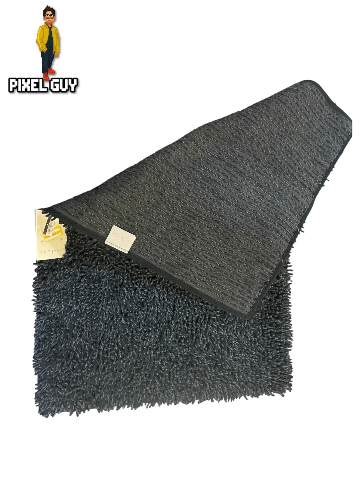 Casaluna Mélange Looped Bath Rug in Black 100% Cotton 21” x 34”