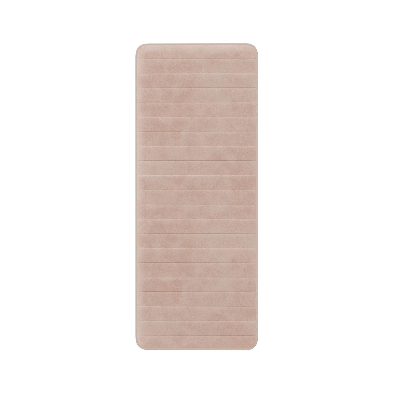 Oversized Bathroom Rug-Memory Foam Bath Mat in Beige Textured Stripes- Extra …