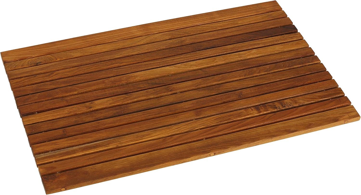 Cosi String Spa Shower Mat in Solid Teak Wood Oiled Finish, Large: 31.5″ x 20″