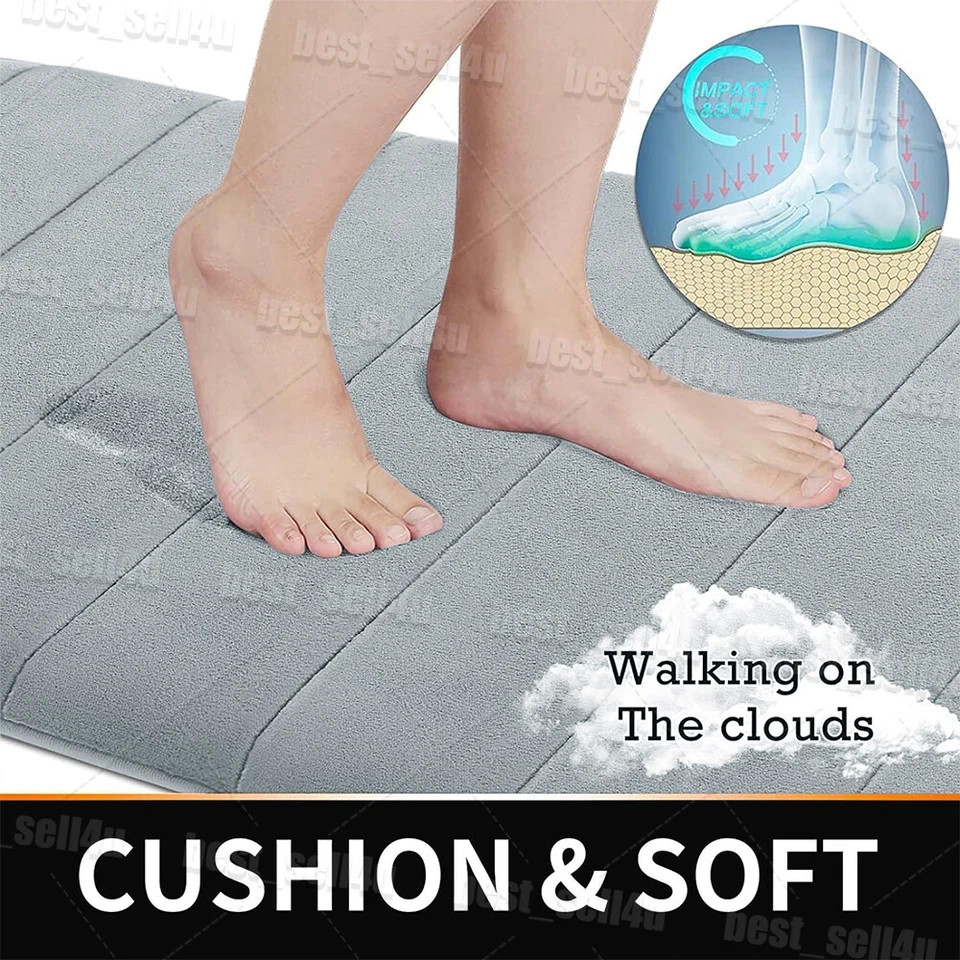 Memory Foam 3PCS Bathroom Rug Absorbent Bath Mat Set Small Large and Contour Rug