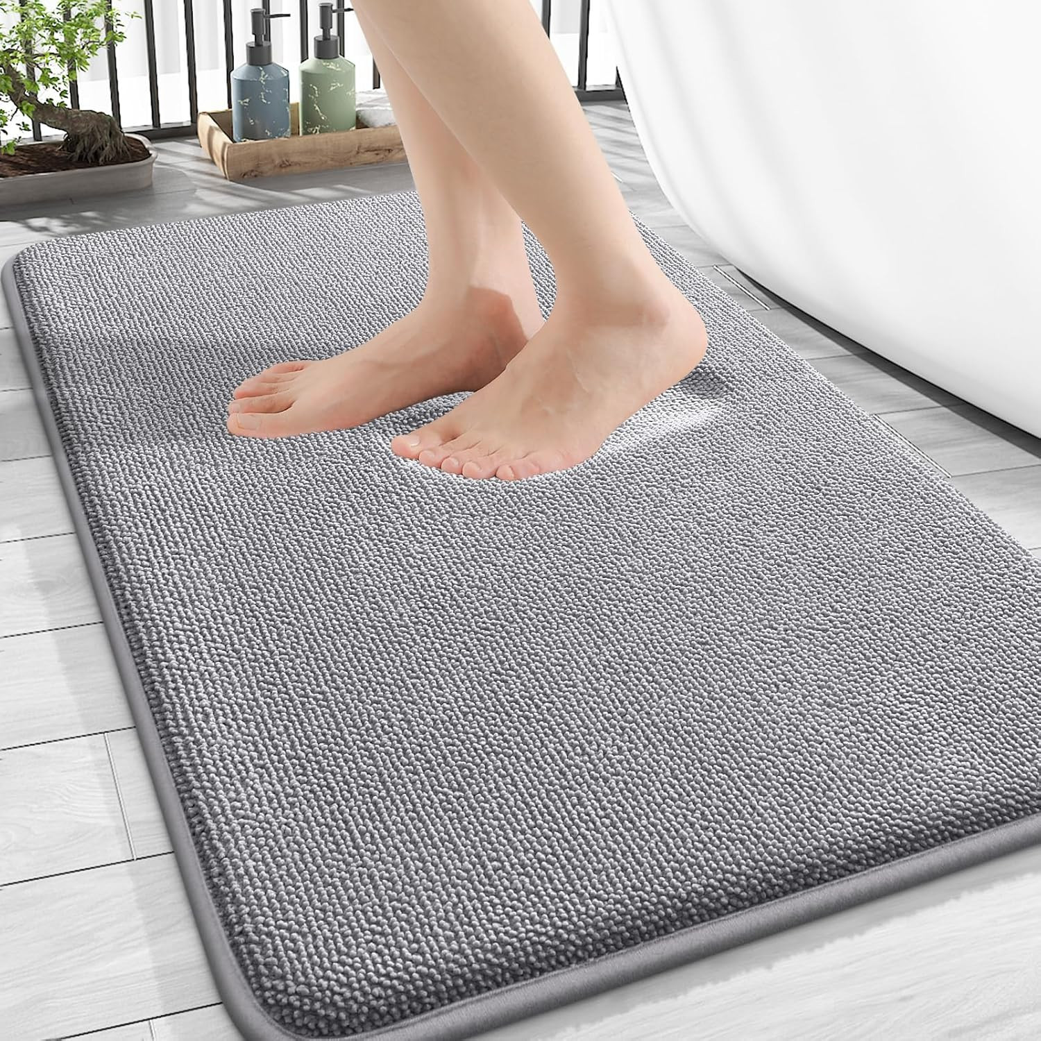 OLANLY Thick Memory Foam Bath Mat Rug 30X20, Extra Soft Absorbent Bathroom Rugs,