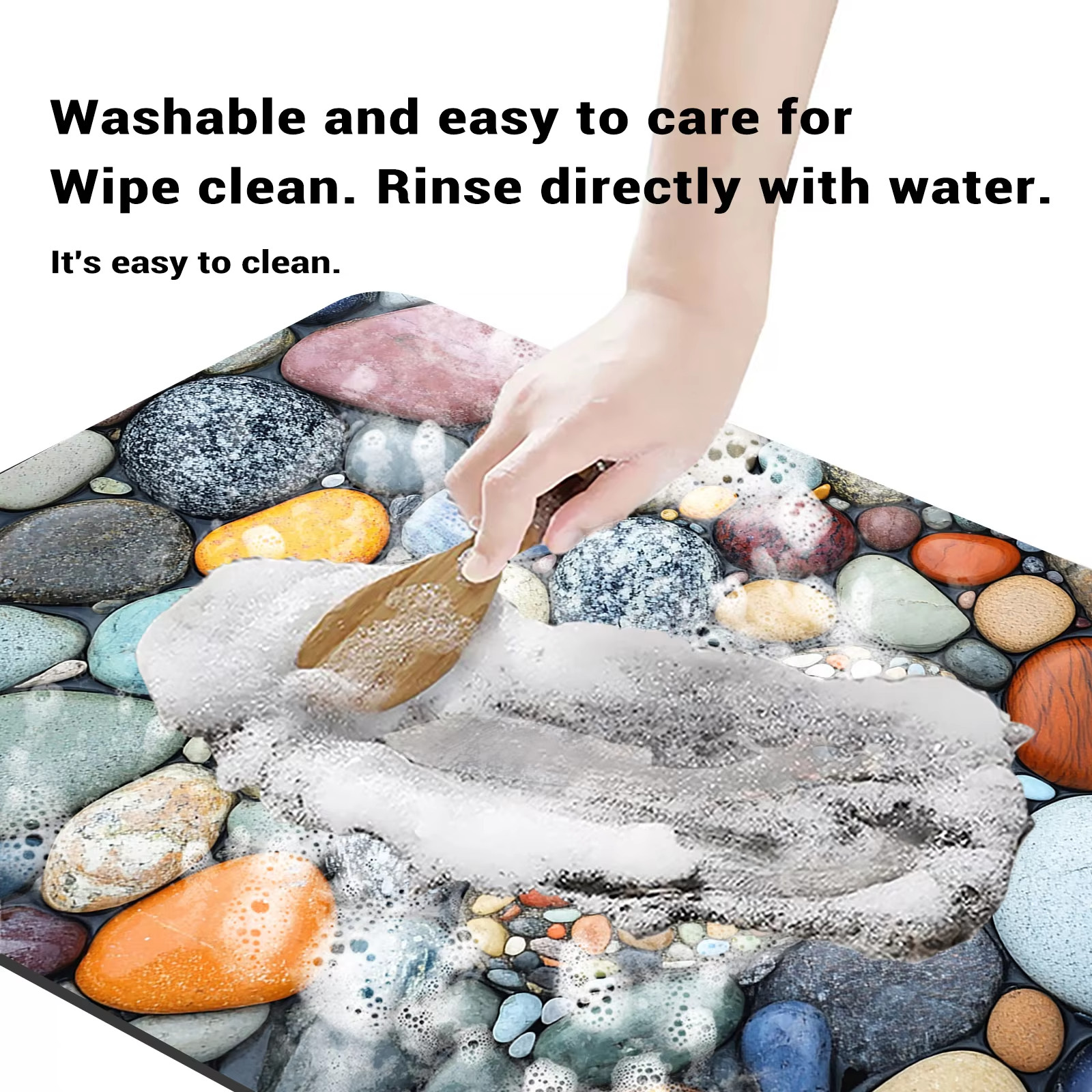 Diatomaceous Earth Stone Design Bathroom Non-Slip Fast Drying Soft Floor Mat