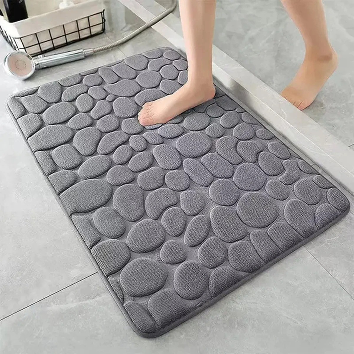 Super Water Absorbent Soft Memory Foam Bath Mat Non-Slip Bathroom Shower Rug