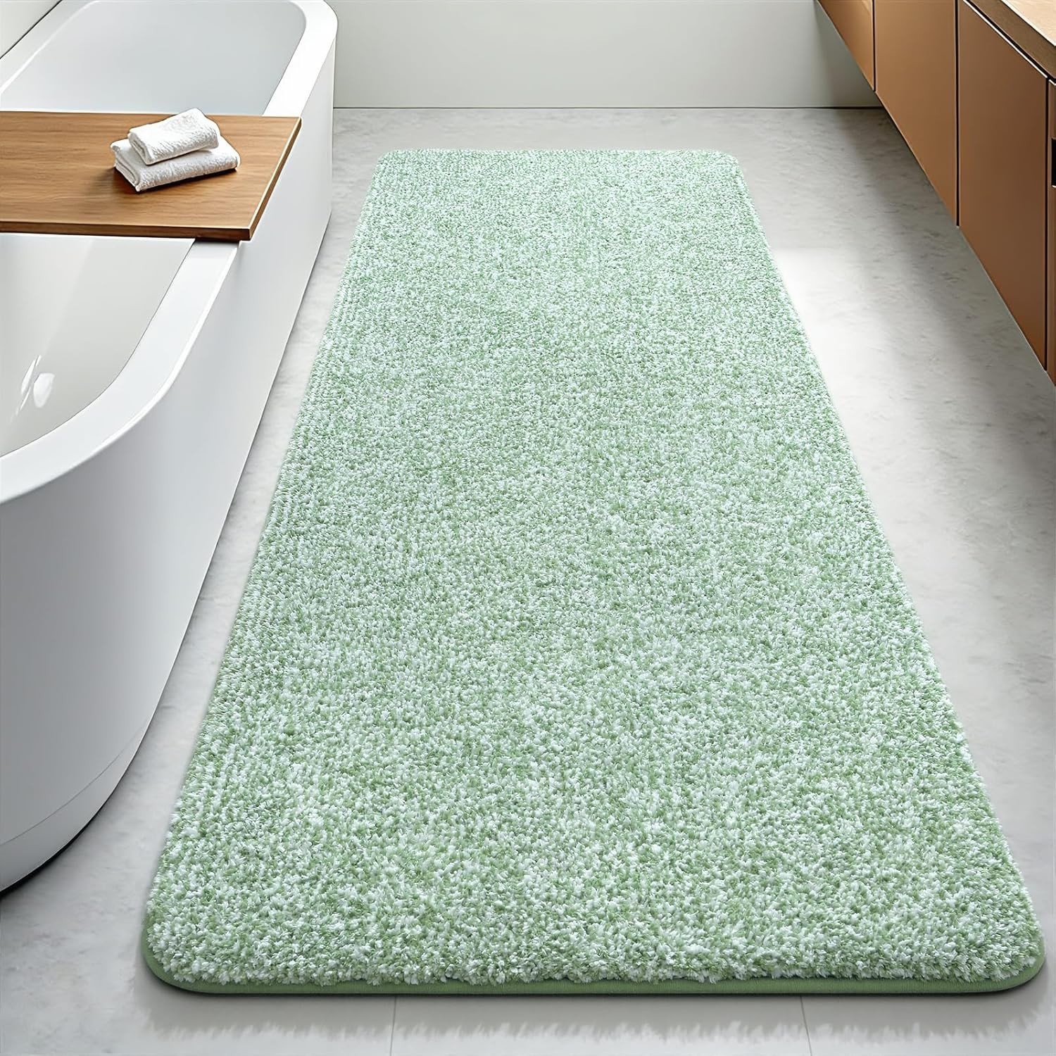 Bathroom Runner Rug 24×60 Inch, Soft Absorbent Long Bathroom Rug for Shower Floo