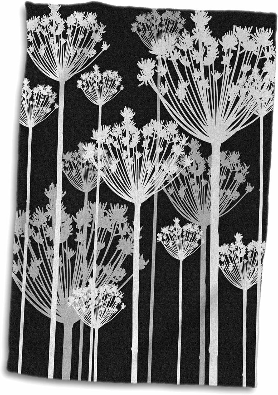 3D Rose Contemporary Black-White-and Gray 15" x 22", Multicolor