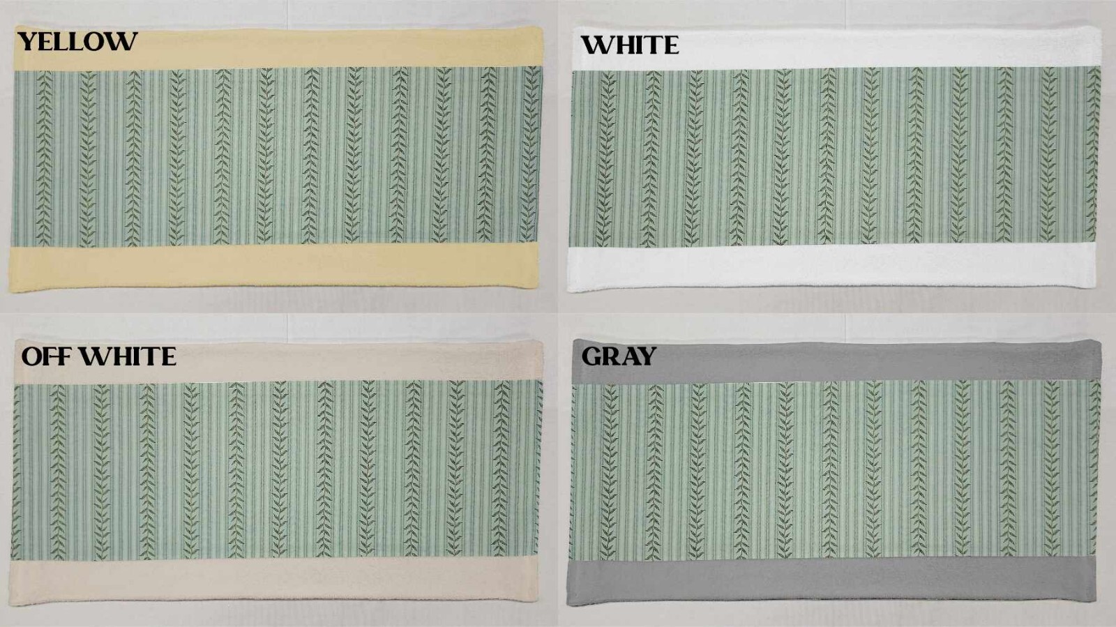 Striped Vines Terrycloth Bathmat (4 Colors Available)