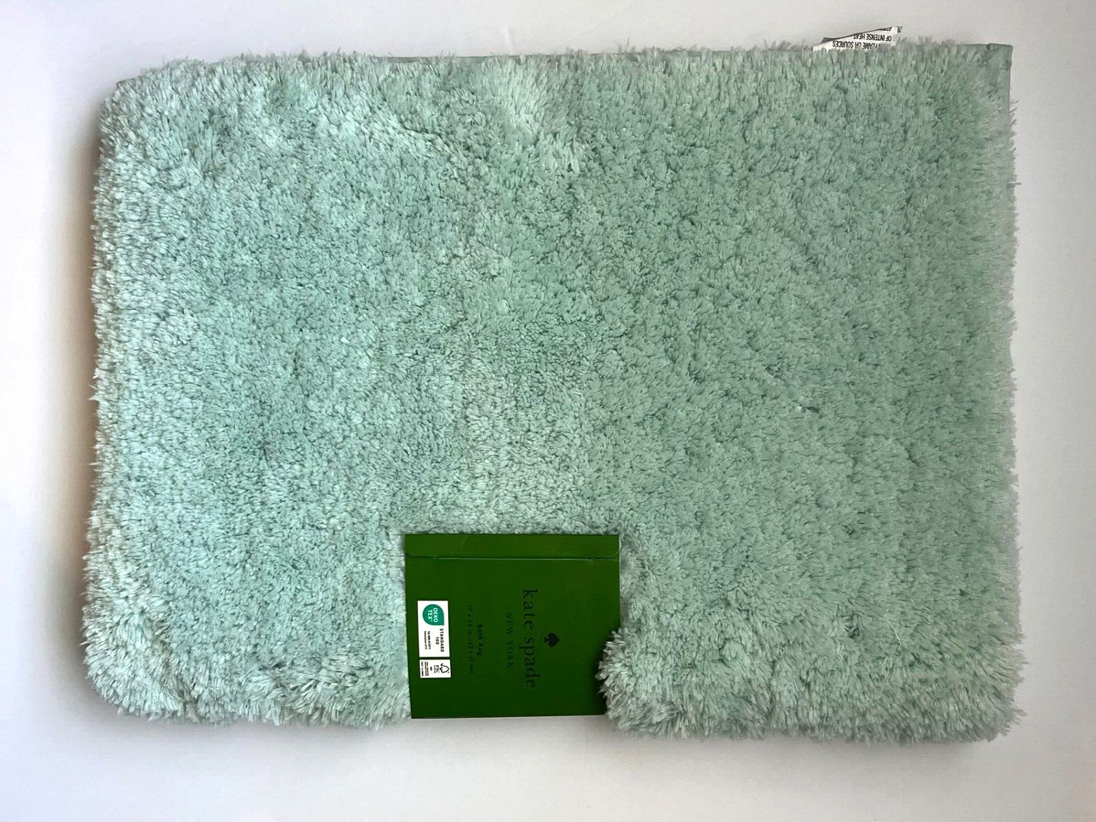 New! Kate Spade New York Aqua Green Soft Plush Bath Rug Polyester 17 x 24″