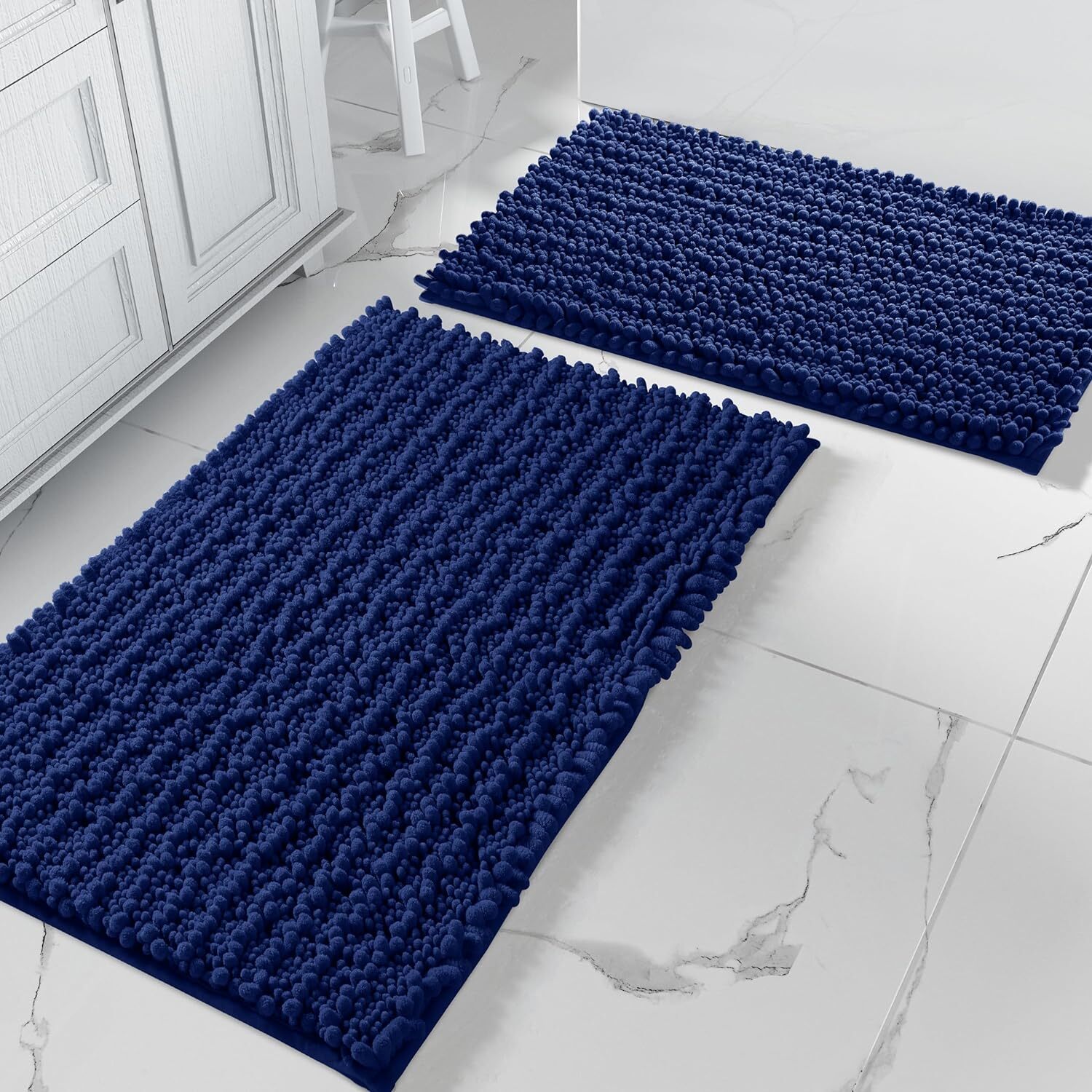 2 Piece Chenille Bathroom Rugs Sets Plush Soft Bath Mat Set Non Slip