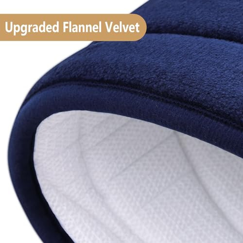 Memory Foam Toilet Rugs U-Shaped 24×20, Ultra Soft and 24″ x 20″ Navy