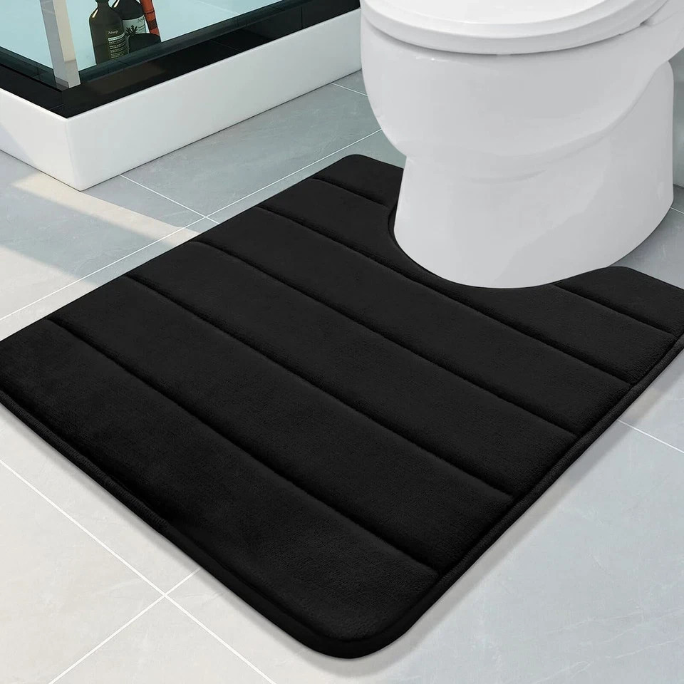 Memory Foam 3PCS Bathroom Rug Absorbent Bath Mat Set Small Large and Contour Rug