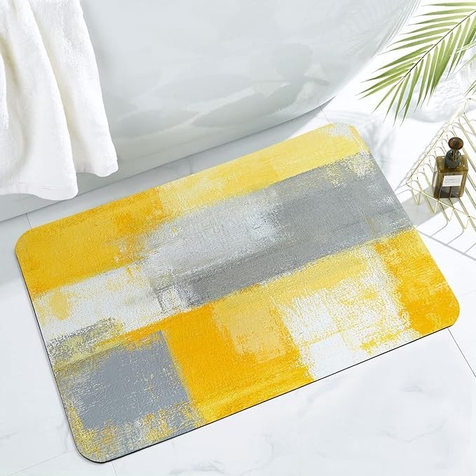 MitoVilla Bathroom Rug Mat, Modern Bath Mats Non Slip, Absorbent 20inx32in