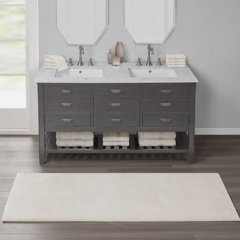 Bath Rug Madison Park Signature Marshmallow Collection Ivory 24 X 40
