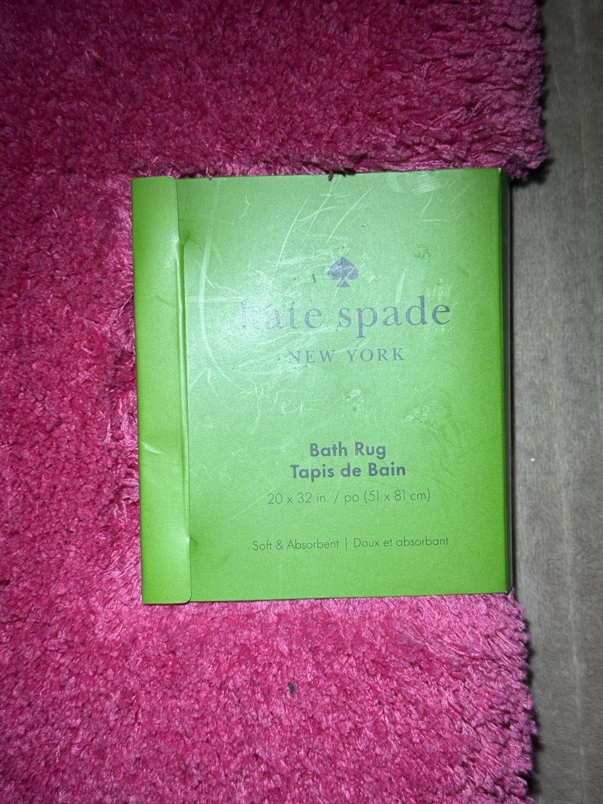 kate spade new york Pink Bath Rug Soft & Absorbent 100% Polyester 20 x 32 in