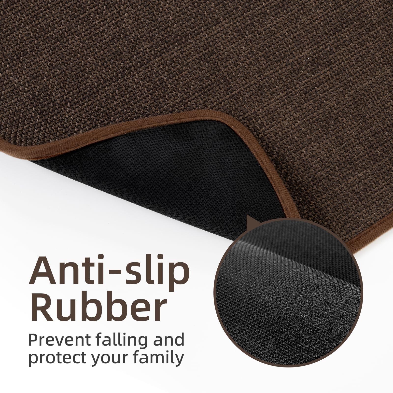 Brown Bathroom Rug 17×24 Inch Non Slip Quick Dry Floor Mat 1 PCS Cushion