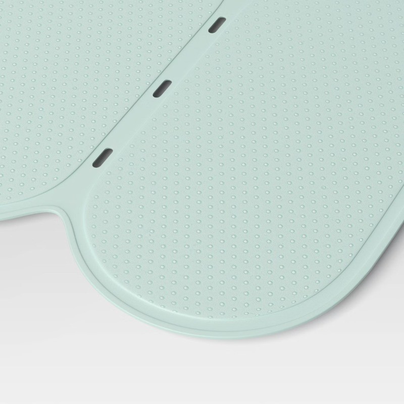 Bubble Teal – Midweight Circular Bath Rug for Kids Bathroom, Rubber Backing