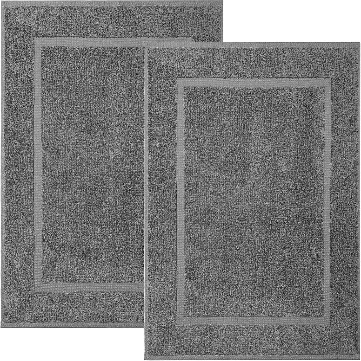 Bath Mat Floor Towel Set Absorbent Cotton Hotel Spa Shower/Bathtub Pack of 2